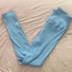 LOVE TRUE light blue high waisted ribbed leggings